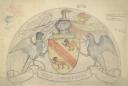 Alan L. Durst, ‘Sketch for armorial bearings for head of Lord Dickinson memorial tablet’ 14 April 1948