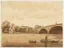 Algernon Newton, ‘Drawing of Kew Bridge and punts’ 1934