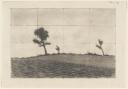 Algernon Newton, ‘Drawing, ‘Ploughed field with trees on horizon’ (similar to ‘A Grey Day’)’ [c.1965]