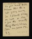 Duncan Grant, recipient: Vanessa Bell, ‘Postcard from D.G. [Duncan Grant] to Vanessa Bell’ [24 August 1923]