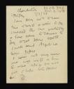 Duncan Grant, recipient: Vanessa Bell, ‘Postcard from D. [Duncan Grant] to Vanessa Bell’ [7 February 1930]