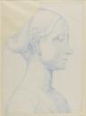 David Jones, ‘Sketch of a head of a young woman in profile’ [c.1919–20]