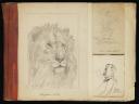 David Jones, ‘Sketches of a lion, a pot of flowers, and ‘Dad at Home’’ [c.1904–5]