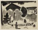 Josef Herman, ‘Sketch of a view of the village, Ystradgynlais’ [1953–4]