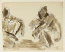 Josef Herman, ‘Sketch of two miners squatting’ [1954–5]
