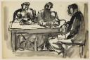 Josef Herman, ‘Sketch of three miners playing cards’ [c.1944–54]