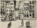 Josef Herman, ‘Sketch of a street scene in Paris’ 1948