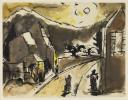 Josef Herman, ‘Sketch of a street scene - sunrise, not Wales’ [c.1950–5]