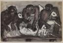 Josef Herman, ‘Sketch of three sheep shearers, Ystradgynlais’ [c.1946–7]