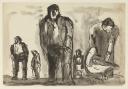 Josef Herman, ‘Sketch of figures and goose, Ystradgynlais’ [1946]