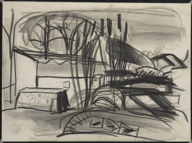 ‘Landscape drawing and an unidentified drawing’, Frances Hodgkins ...