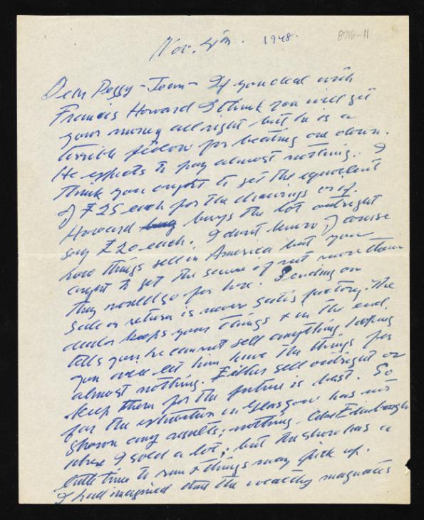 ‘Letter from Jacob Epstein to Peggy Jean’, Sir Jacob Epstein, recipient ...