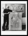 Studio St. Ives, ‘Photograph of Ben Nicholson holding ‘1949 October (Roché)’ with ‘1949 October (West Penwith)’ on the wall behind’ 1954–5