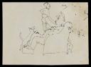 John Nash, ‘Sketch of a man seated playing with a boy, a dog and a cat’ [c.1930]