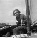 Eileen Agar, ‘Photograph of Joseph Bard smoking on a sailing boat’ [1939]