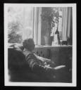 Eileen Agar, ‘Photograph of Joseph Bard sitting in Bramham Gardens Studios, London’ [1950s]