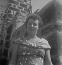 Eileen Agar, ‘Photograph of Mollie Gordon wearing a dress, taken at Sitio Litre, Puerto de la Cruz, Tenerife’ 1952–6