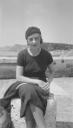 Joseph Bard, ‘Photograph of Eileen Agar sitting by the beach in Bridport’ 1934