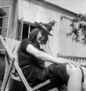 Eileen Agar, ‘Photograph of Mary Oliver wearing a cockerel hat, taken at her home, Pembroke Lodge, Richmond’ 1930s