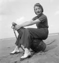 Joseph Bard, ‘Photograph of Eileen Agar sitting on a buoy on the beach’ September 1938