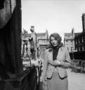 Joseph Bard, ‘Photograph of Eileen Agar next to a statue in Bath’ 1930s