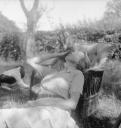 Joseph Bard, ‘Photograph of Eileen Agar petting a goat’ [1941]