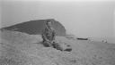 Eileen Agar, ‘Photograph of Joseph Bard taken sitting on the beach at West Bay in Bridport, Dorset’ 1934