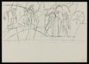 Keith Vaughan, ‘Sketch for part of a mural depicting six line drawn figures in a landscape’ [1963]