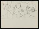 Keith Vaughan, ‘Sketch for part of a mural depicting six line drawn figures in a landscape with a beach’ [1963]