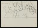 Keith Vaughan, ‘Sketch for part of a mural depicting eight line drawn figures playing in a landscape’ [1963]