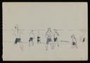 Keith Vaughan, ‘Drawing of men playing with a ball on a beach’ [1941–4]