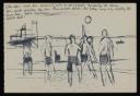 Keith Vaughan, ‘Detailed drawing of men playing with a ball on a beach’ [1941–4]