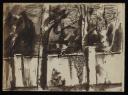 Keith Vaughan, ‘Drawing of a tree in front of a wall with two pillars’ [1942]