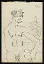 Keith Vaughan, ‘Drawing of a nude male with a pot plant’ 25 August 1949