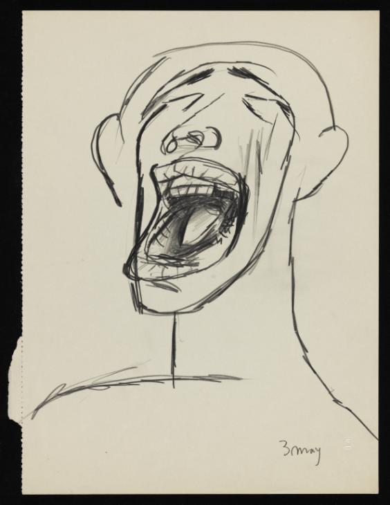 man screaming drawing