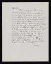 Walter Richard Sickert, recipient: Ethel Sands, ‘Letter from Walter Sickert to Ethel Sands’ [March 1914]