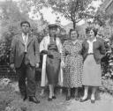 Nigel Henderson, ‘Photograph of Eduardo Paolozzi and Freda Elliot with Eduardo’s mother and sister on their wedding day’ 7 July 1951