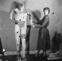 Nigel Henderson, ‘Photograph of Freda Paolozzi with a paper man’ [c.1950s]