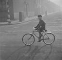 Nigel Henderson, ‘Photograph of an unidentified boy on a bicycle’ [1949–54]