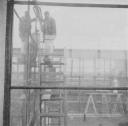 Nigel Henderson, ‘Photograph showing two workmen working on the construction of Hunstanton Secondary Modern School, Norfolk’ [c.1953]