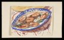 Ithell Colquhoun, ‘Watercolour showing prawns on a plate’ [c.1927–30]