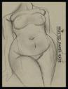 Bernard Meninsky, ‘Sketch of a female nude, drawn from the neck to the thighs’ [c.1944]