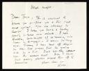 Kenneth Armitage, recipient: Joan Augusta Monro Moore, ‘Letter from Kenneth Armitage to Joan Moore’ 9 October 1952