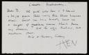 Kenneth Armitage, recipient: Joan Augusta Monro Moore, ‘Note from Kenneth Armitage to Joan Moore, addressed Leeds’ [c.1951]