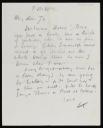 Kenneth Armitage, recipient: Joan Augusta Monro Moore, ‘Letter from Kenneth Armitage to Joan Moore’ [c.1952]