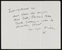 Kenneth Armitage, recipient: Joan Augusta Monro Moore, ‘Note from Kenneth Armitage to Joan Moore’ 2 September 1953