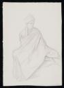 Sir William Rothenstein, ‘Study of a seated Indian wrapped in a long cloak’ [c.1910–11]