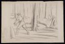 Sir William Rothenstein, ‘Logging scene with workers sawing tree trunks’ [c.1917]