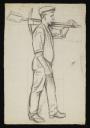 Sir William Rothenstein, ‘Study of farm worker with spade and a pick-axe’ [c.1917]