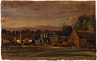 John Constable, A sketch of East Bergholt from East Bergholt House, 1811